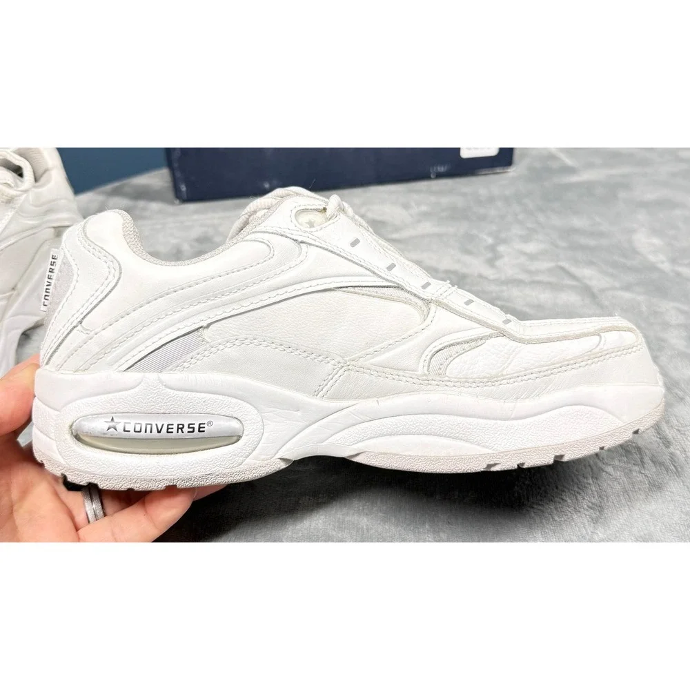 Converse All Star Work Shoes Womens 9W White Leather Steel Toe Slip Resistant